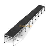 36'x4' Professional Aluminum Mobile Runway Stage - Adjustable Height (0.4m - 2m)