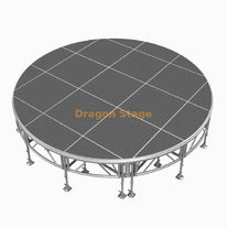 4.88m Circular Aluminum Alloy Portable Stage System with Adjustable 0.4m-0.8m Height and Stairs