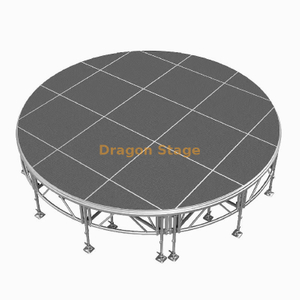 4.88m Circular Aluminum Alloy Portable Stage System with Adjustable 0.4m-0.8m Height and Stairs