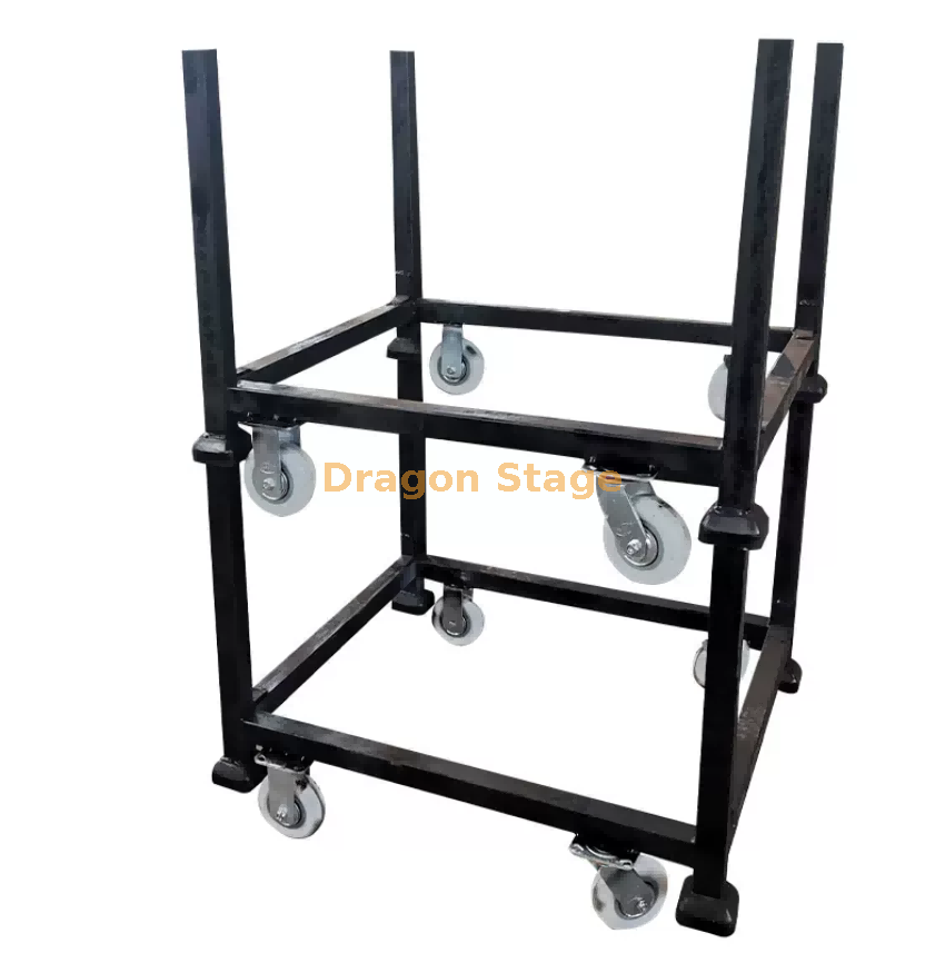 Mobile Powder Coated Layher Storage Rack with Casters | Ringlock Scaffolding Transport Cart