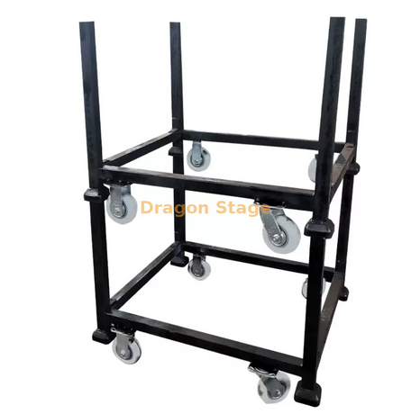 Mobile Powder Coated Layher Storage Rack with Casters | Ringlock Scaffolding Transport Cart