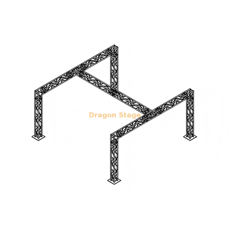 6x6m Aluminum Alloy Mobile Stage Lighting Truss System – Heavy Duty 3m High Professional Event Gantry