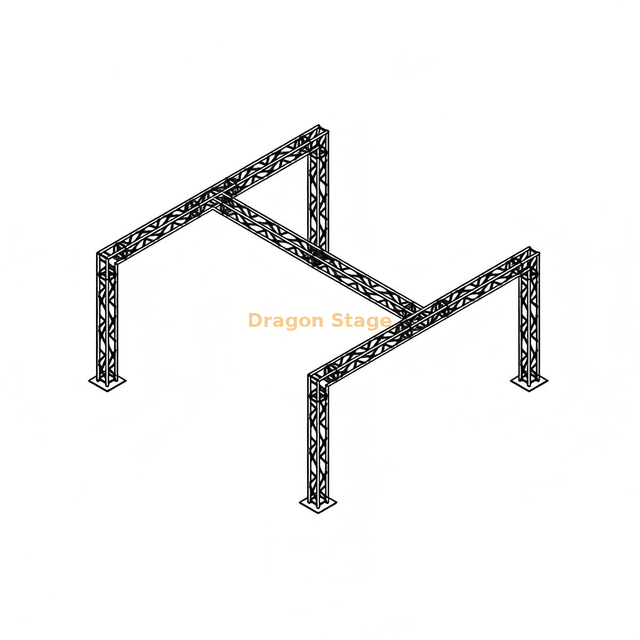 6x6m Aluminum Alloy Mobile Stage Lighting Truss System – Heavy Duty 3m High Professional Event Gantry