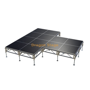 4.88x4.88m T-Shape Portable Aluminum Stage System | 0.4m–0.8m Adjustable Height Modular Platform