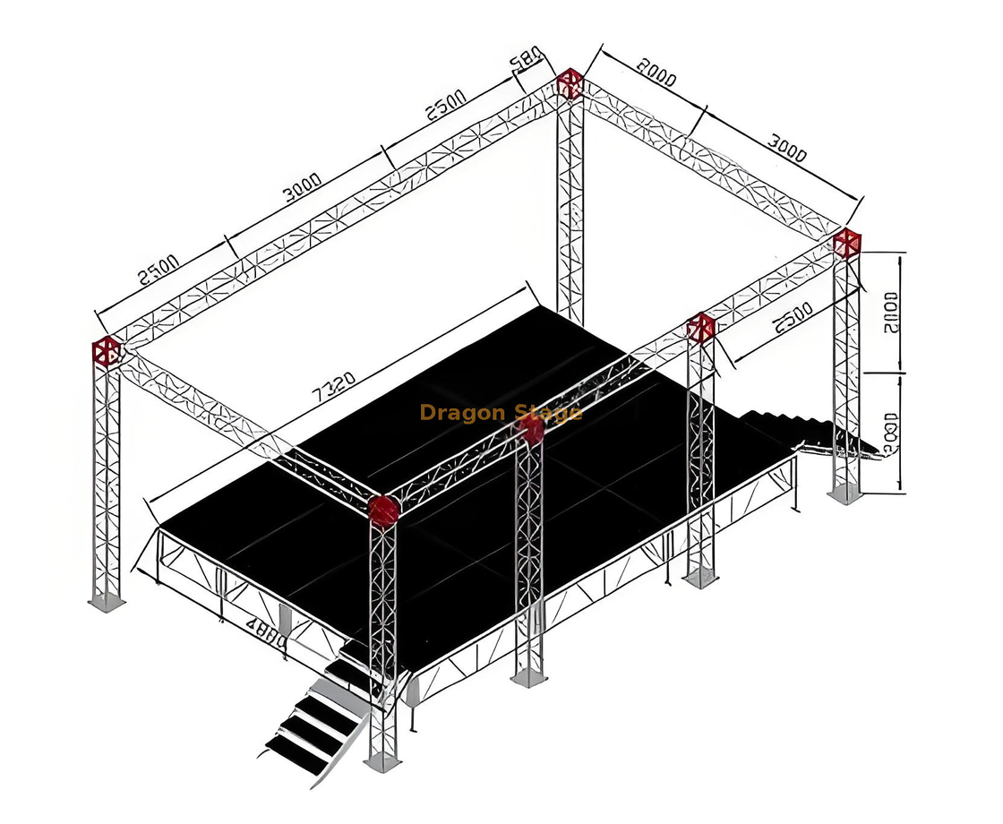 Custom Dj Lighting Stage Truss 8.58x5x4m