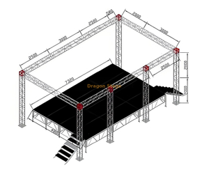 Custom Dj Lighting Stage Truss 8.58x5x4m