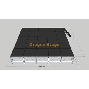 Outdoor Aluminum Simple Church Stage Designs 6.1x6.1m Height 0.6-1m