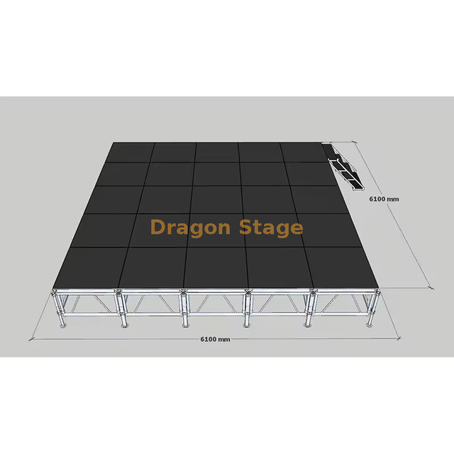 Outdoor Aluminum Simple Church Stage Designs 6.1x6.1m Height 0.6-1m
