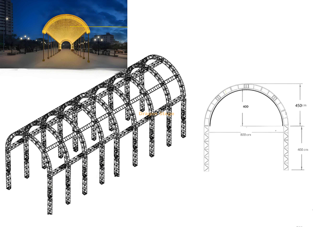 Aluminum Truss Lighting Tunnel