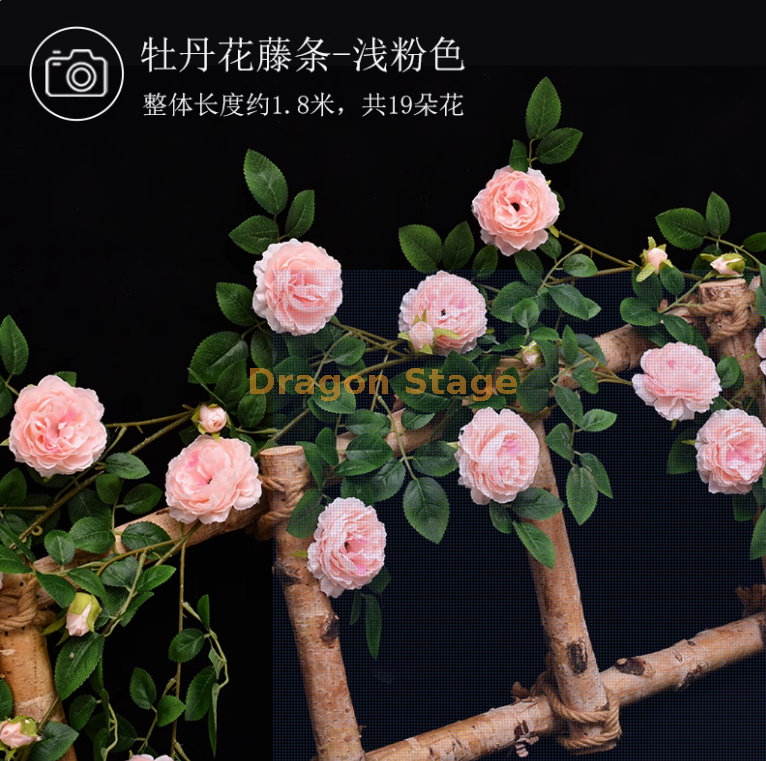 浅粉色牡丹花藤1条