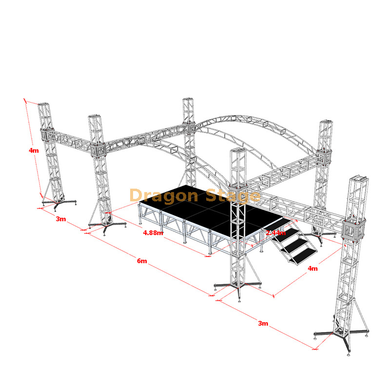 curve roof trus with led truss