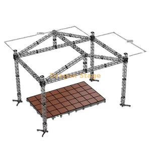 aluminum portable event party show dj concert collapsible stage with roof truss 12x8x6m