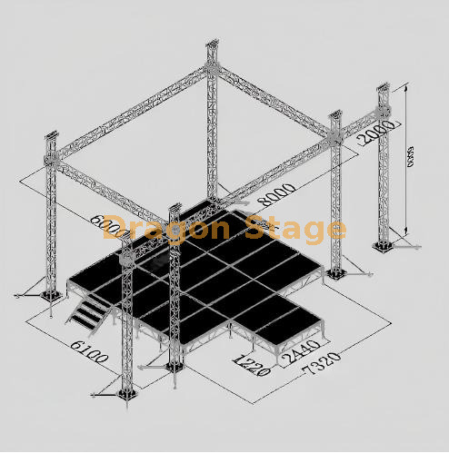 8x6x6m Outdoor Concert Lighting Truss System