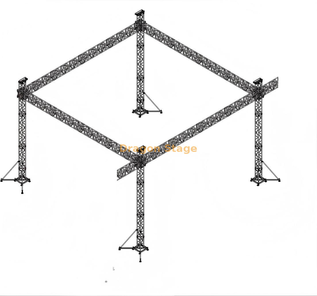Concert Line Array Flat Roof Trusses Stage 40x30x20ft
