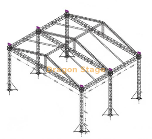 15x12x9m Heavy-Duty Aluminum Stage Roof Truss System (9m Height) Outdoor Event Canopy Structure