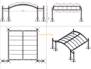12x12x6m Aluminum Arc Roof Truss System with 3m Speaker Wings